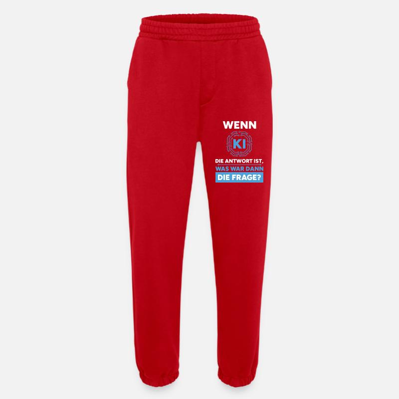 Artificial Intelligence Question Answer Saying - Heavyweight Jogging Pants - made by SPREAD  - red