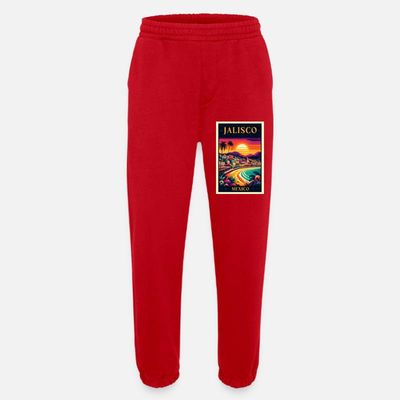 Jalisco Mexico sunset design - Heavyweight Jogging Pants - made by SPREAD  - red