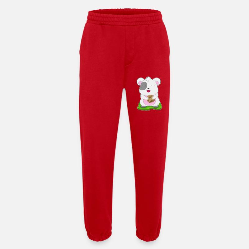 Biscuit hamster - Pantalon de jogging bio épais fabriqué en UE - rouge