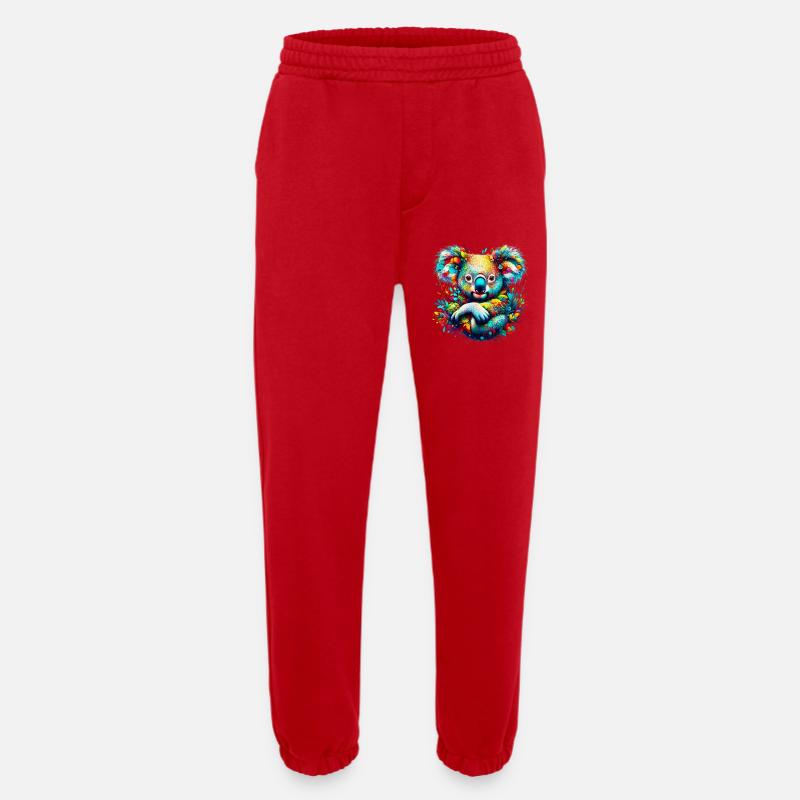 Koala - Heavyweight Jogging Pants - made by SPREAD  - red
