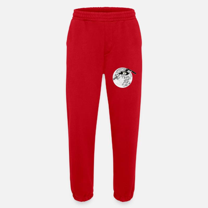 Eule vor Mond - Heavyweight Jogginghose - made by SPREAD  - Rot