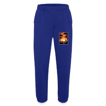 Africa Travel Poster Souvenir Postcard Painting - Heavyweight Jogging Pants - made by SPREAD  - Iconic Blue - Front