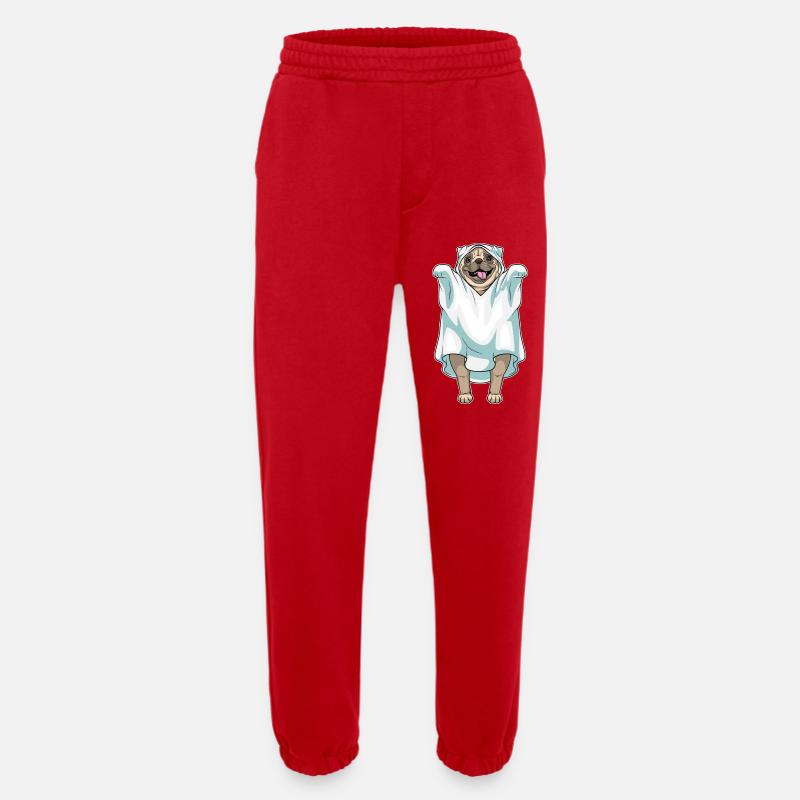 Mops Halloween Geist - Heavyweight Jogginghose - made by SPREAD  - Rot