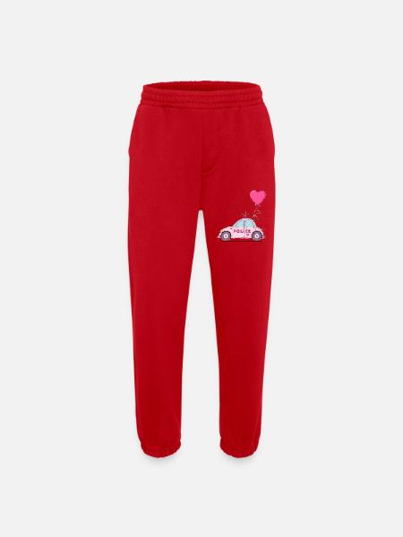 Police Heart Pink - Heavyweight Jogging Pants - made by SPREAD - red