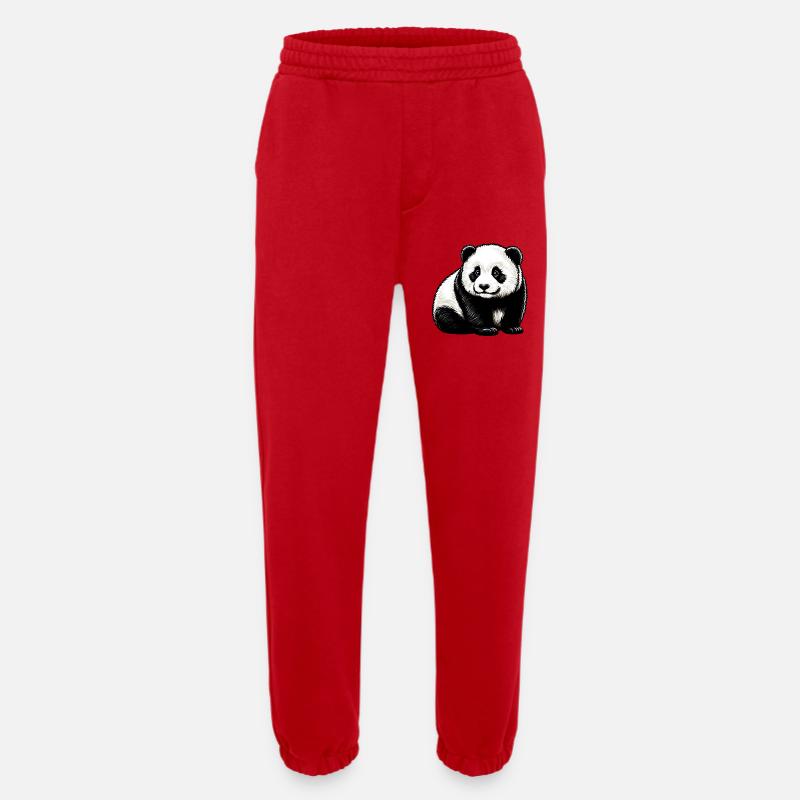 Panda - Heavyweight Jogging Pants - made by SPREAD  - red