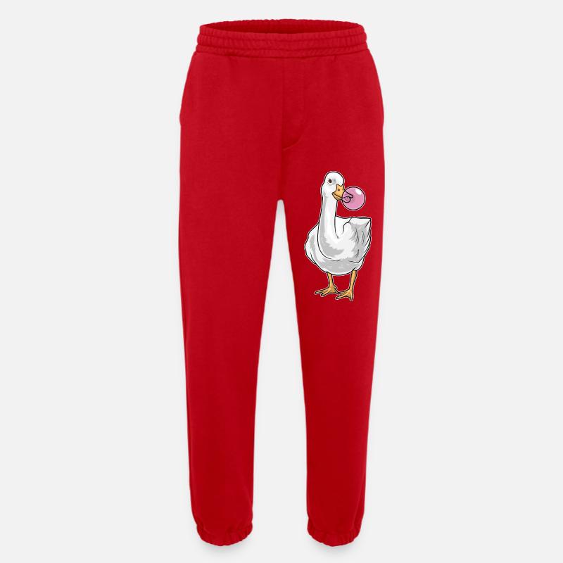 Chewing-gum de canard - Pantalon de jogging bio épais fabriqué en UE - rouge