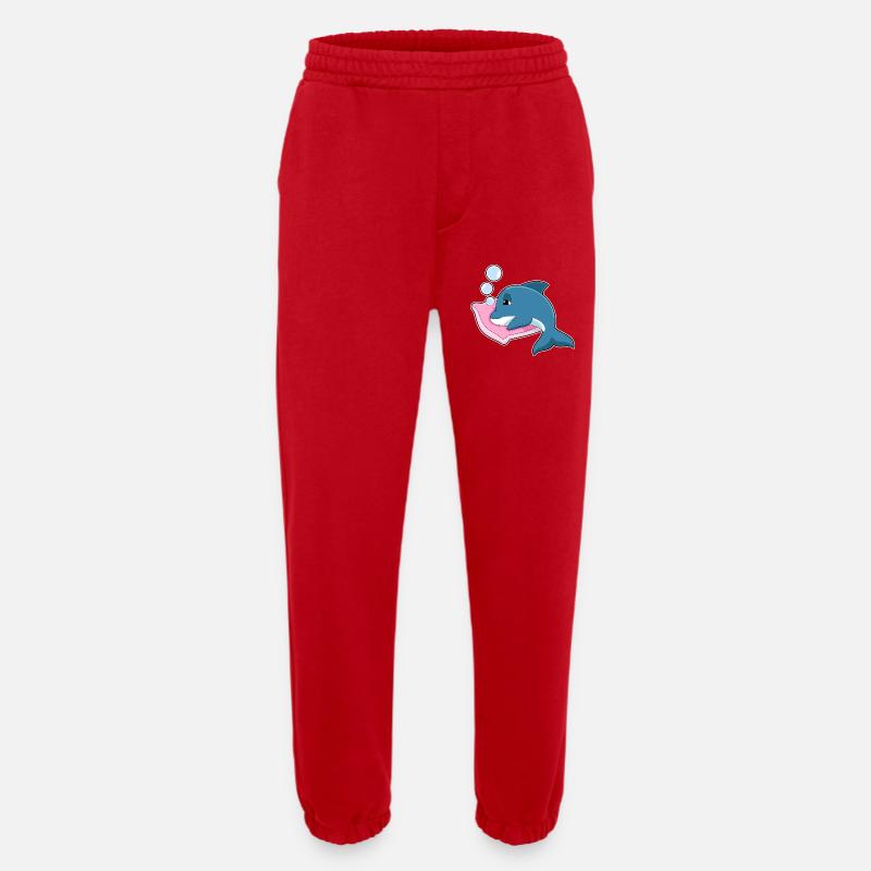 Oreiller de couchage Dolphin - Pantalon de jogging bio épais fabriqué en UE - rouge