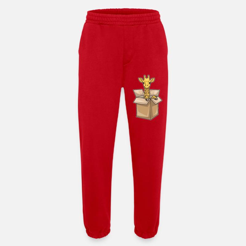 Boîte Girafe - Pantalon de jogging bio épais fabriqué en UE - rouge