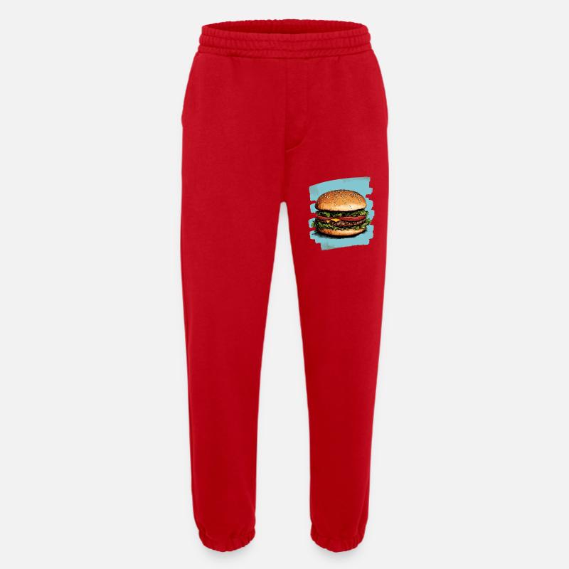 Burger Retro - Heavyweight Jogginghose - made by SPREAD  - Rot