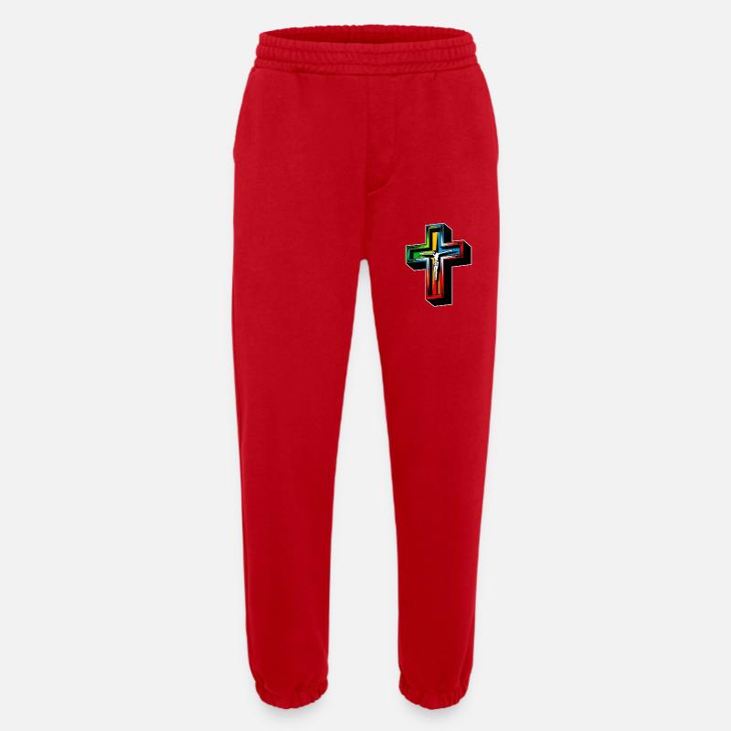 Jesus am Kreuz - Heavyweight Jogginghose - made by SPREAD - Rot