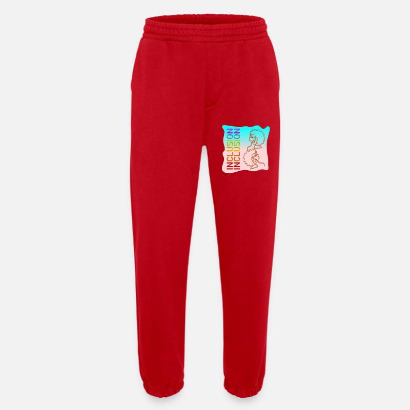INCLUSION DIVERSITY LINE ART - Heavyweight Jogging Pants - made by SPREAD  - red