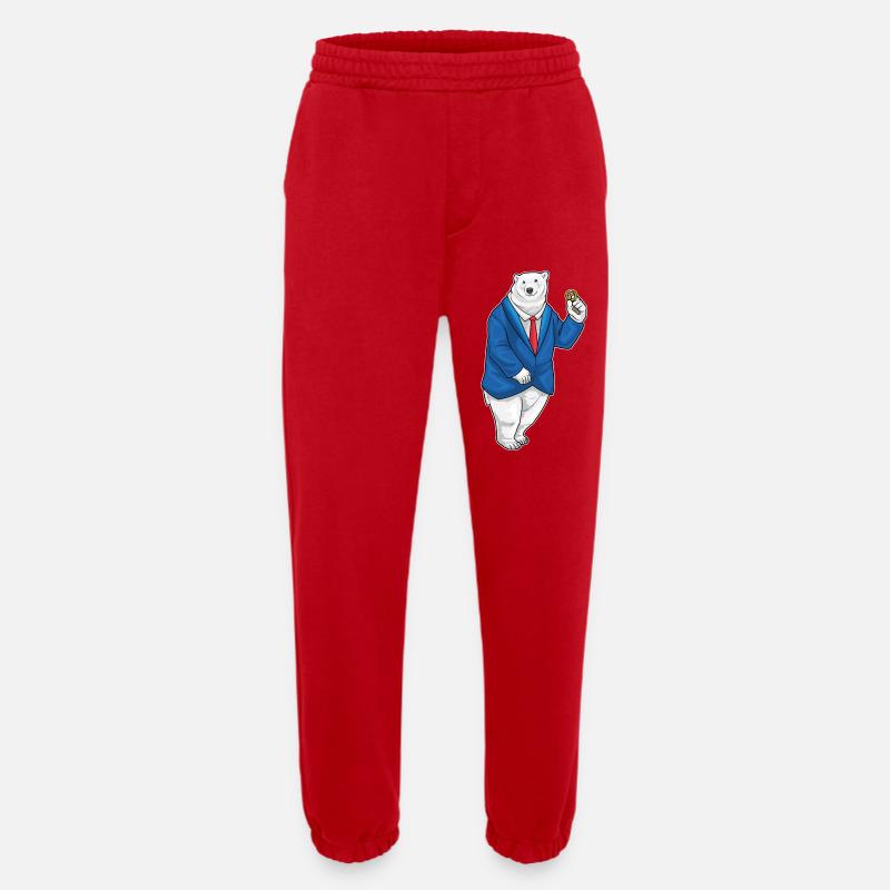 Eisbär Bräutigam Ehering Hochzeit - Heavyweight Jogginghose - made by SPREAD - Rot