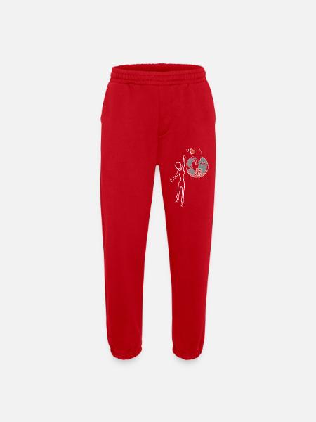 Give love - Heavyweight Jogging Pants - made by SPREAD - red