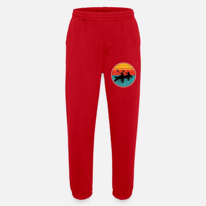 Sunset Kayak Duo Circle - Heavyweight Jogging Pants - made by SPREAD  - red