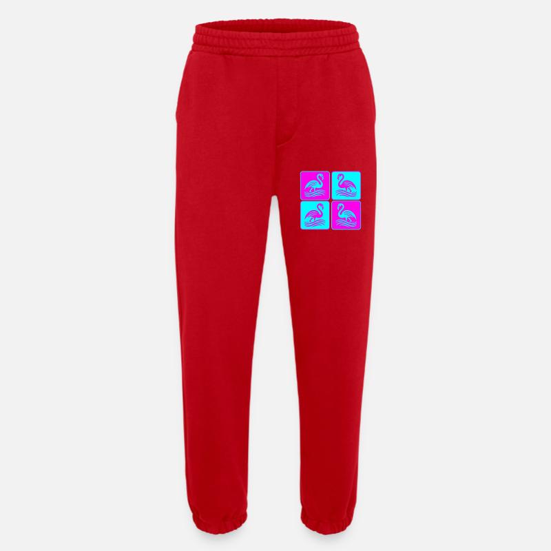 Flamingo Wellen Pop Art - Heavyweight Jogginghose - made by SPREAD  - Rot