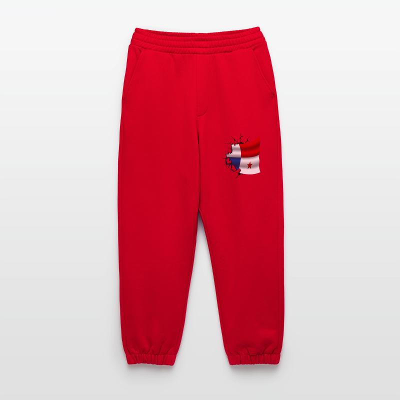 Drapeau du Panama - Panama - Drapeau Broken Design Pantalon de jogging bio épais fabriqué en UE