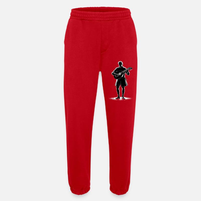 Mittelalterlicher Barde mit Laute - Heavyweight Jogginghose - made by SPREAD - Rot