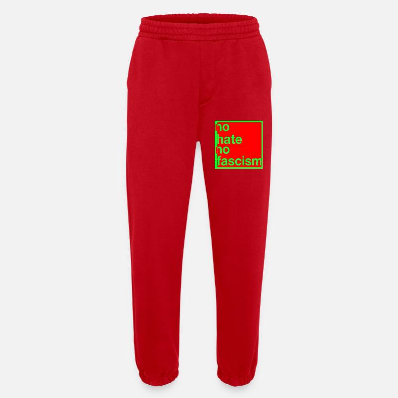 no hate no fascism - Heavyweight Jogginghose - made by SPREAD  - Rot