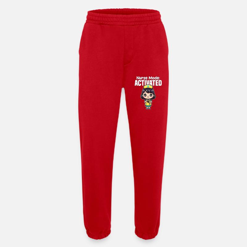 MODE INFIRMIÈRE ACTIVÉ - CADEAU INFIRMIÈRE - Pantalon de jogging bio épais fabriqué en UE - rouge
