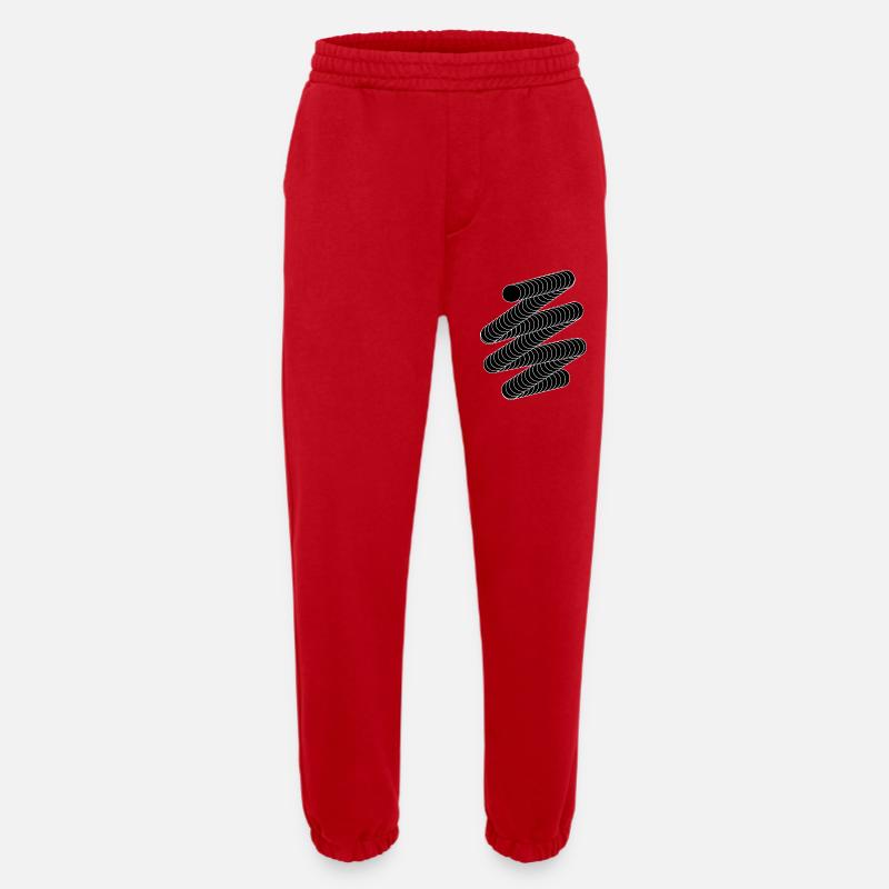 Modern Spiral Pattern Design - Heavyweight Jogging Pants - made by SPREAD - red