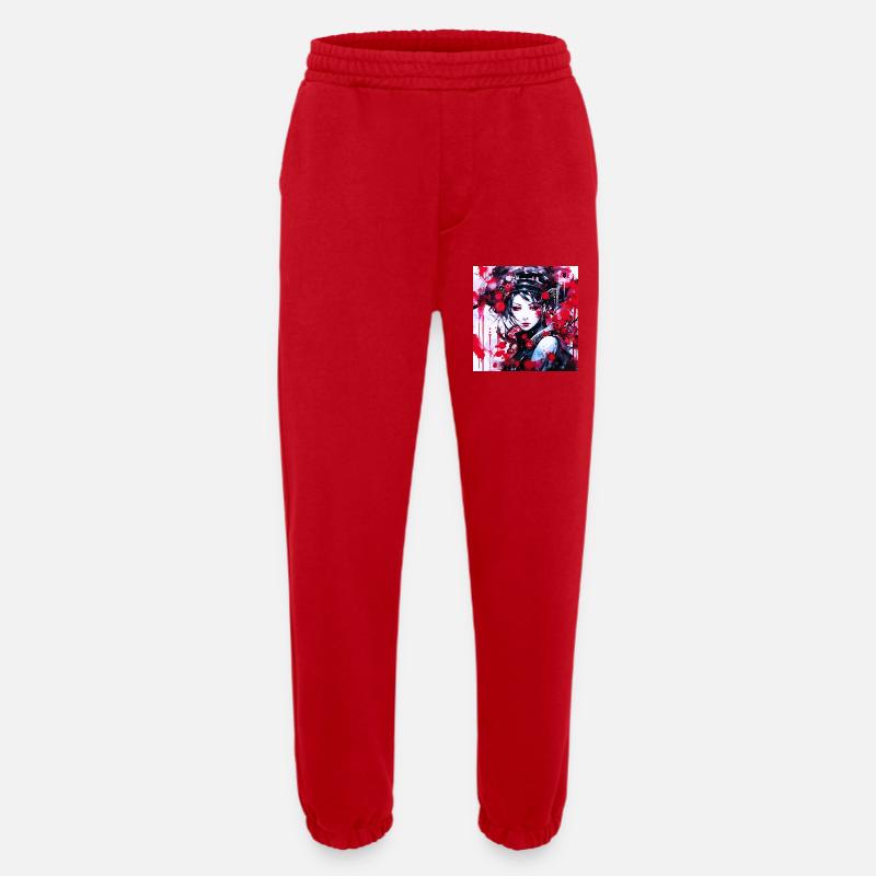 Red Splashed Futuristic Portrait - Heavyweight Jogging Pants - made by SPREAD  - red