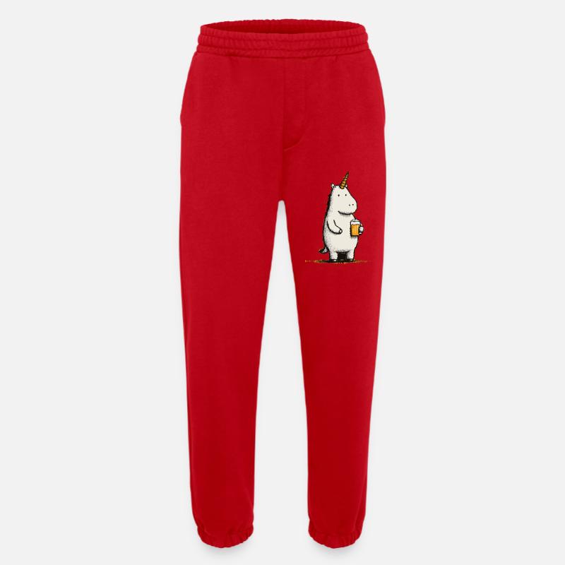 Süßes Einhorn mit Bierglas - Heavyweight Jogginghose - made by SPREAD  - Rot