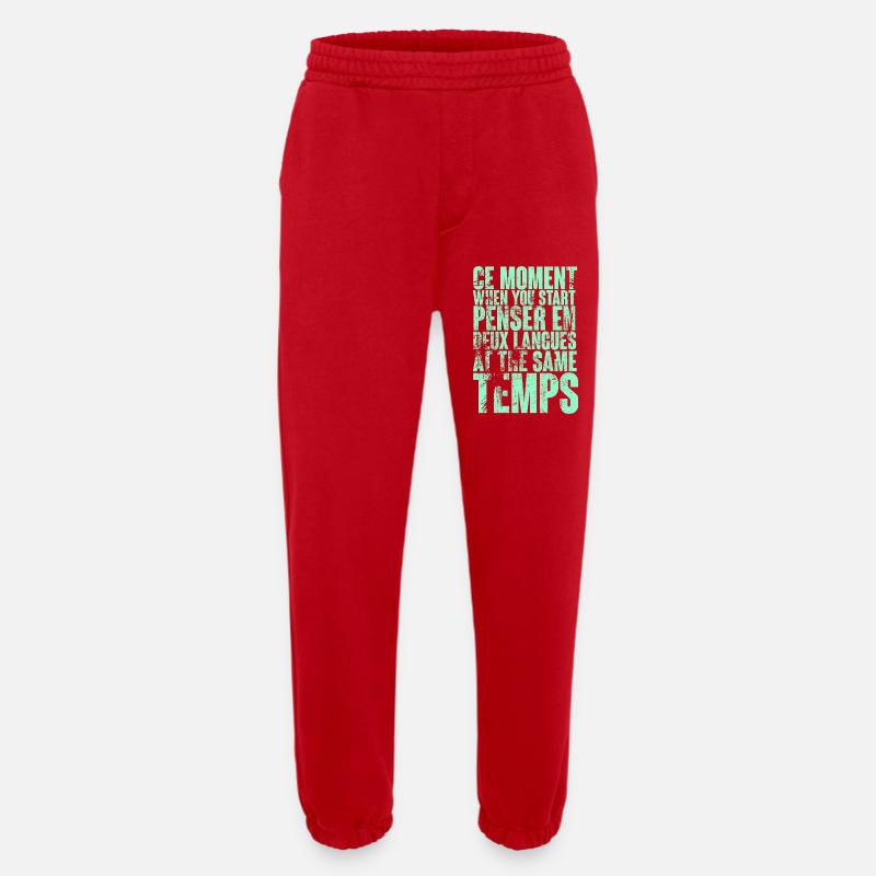 COOL SAYING FOR MULTILINGUALS, INTERNATIONAL - Heavyweight Jogging Pants - made by SPREAD - red