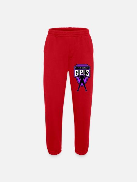 filles_jamais_tranquilles_unies - Pantalon de jogging bio épais fabriqué en UE - rouge