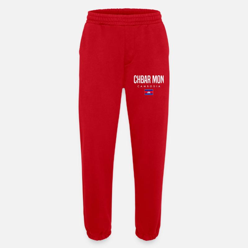 Chbar Mon Cambodia Khmer - Heavyweight Jogging Pants - made by SPREAD - red