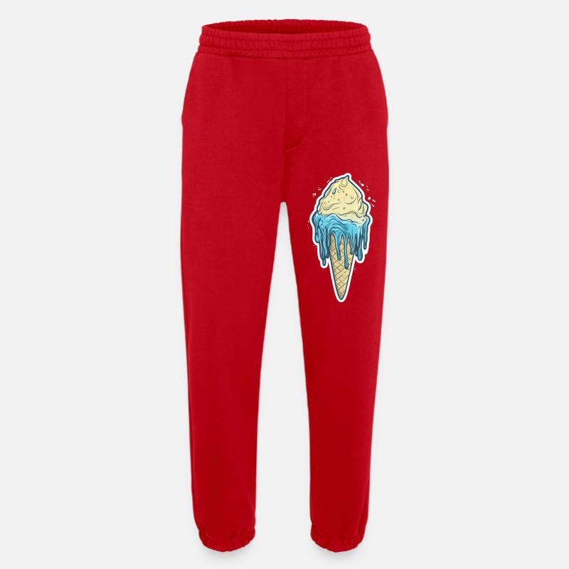 Crème glacée Crème glacée - Pantalon de jogging bio épais fabriqué en UE - rouge
