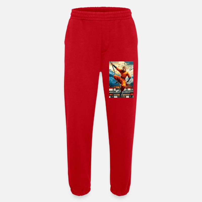 Humanoid Monkey Shaolin Monk - Heavyweight Jogging Pants - made by SPREAD  - red
