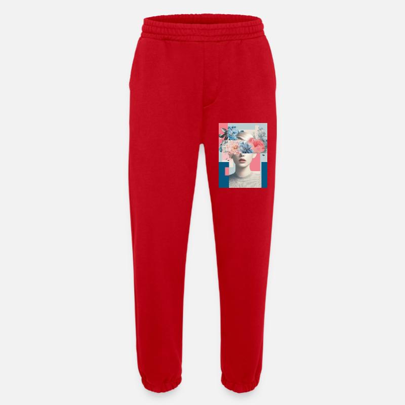 Abstrakte florale Weiblichkeit - Heavyweight Jogginghose - made by SPREAD  - Rot