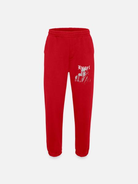 Hegel drinking craft Beer - Heavyweight Jogging Pants - made by SPREAD - red