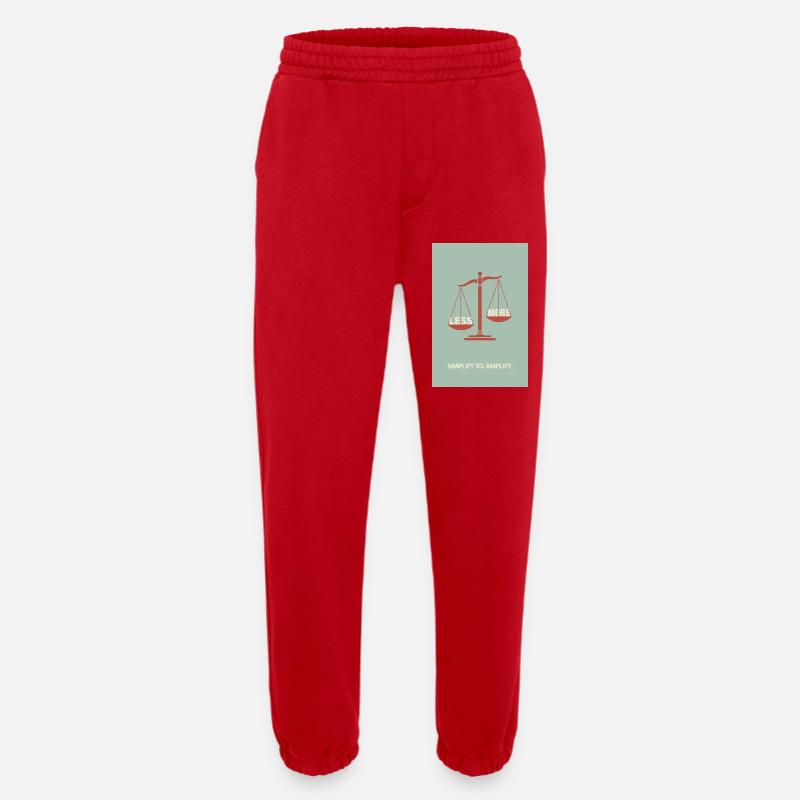 Moins, c’est plus - Conception d’affiche d’équilibre - Pantalon de jogging bio épais fabriqué en UE - rouge