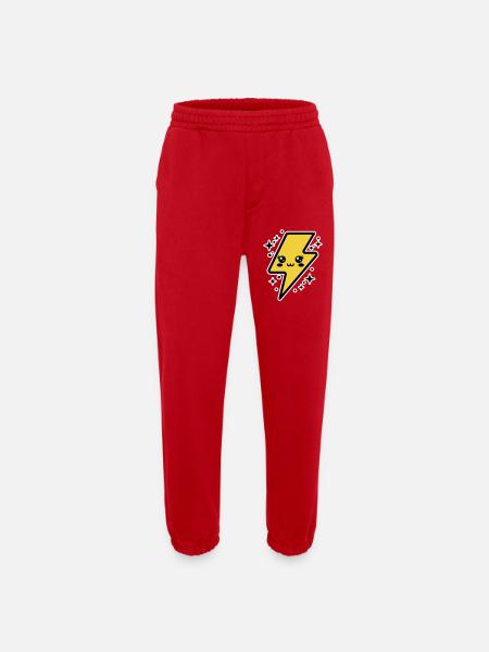 Entzückender Blitz mit Kawaii-Gesicht - Heavyweight Jogginghose - made by SPREAD - Rot