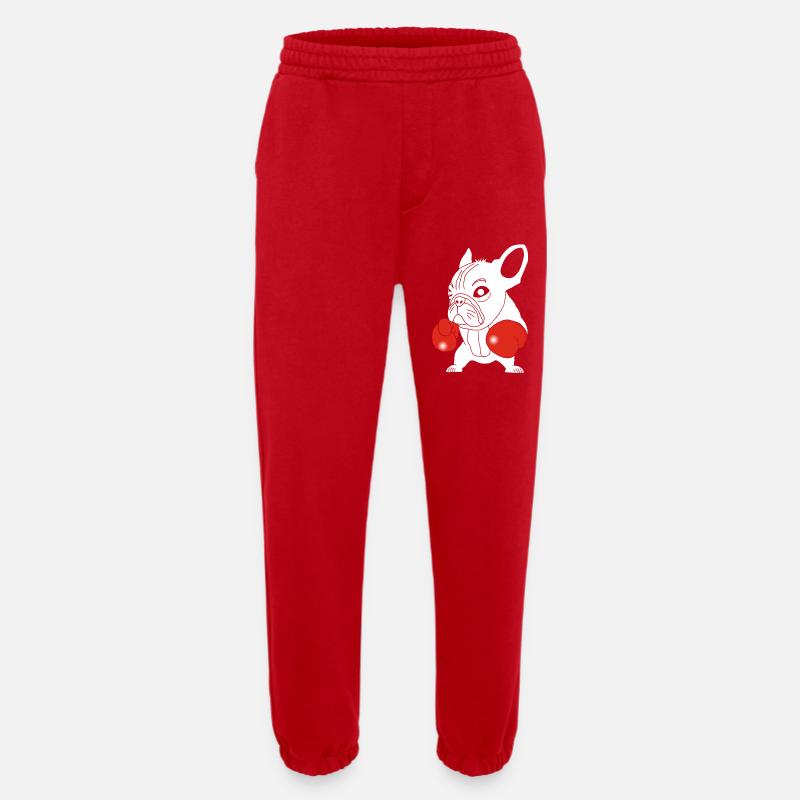Weißer Hundeboxer - Heavyweight Jogginghose - made by SPREAD - Rot