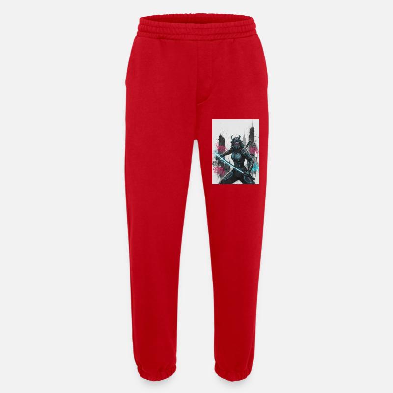 Cyber Samurai Neon Klinge - Heavyweight Jogginghose - made by SPREAD  - Rot