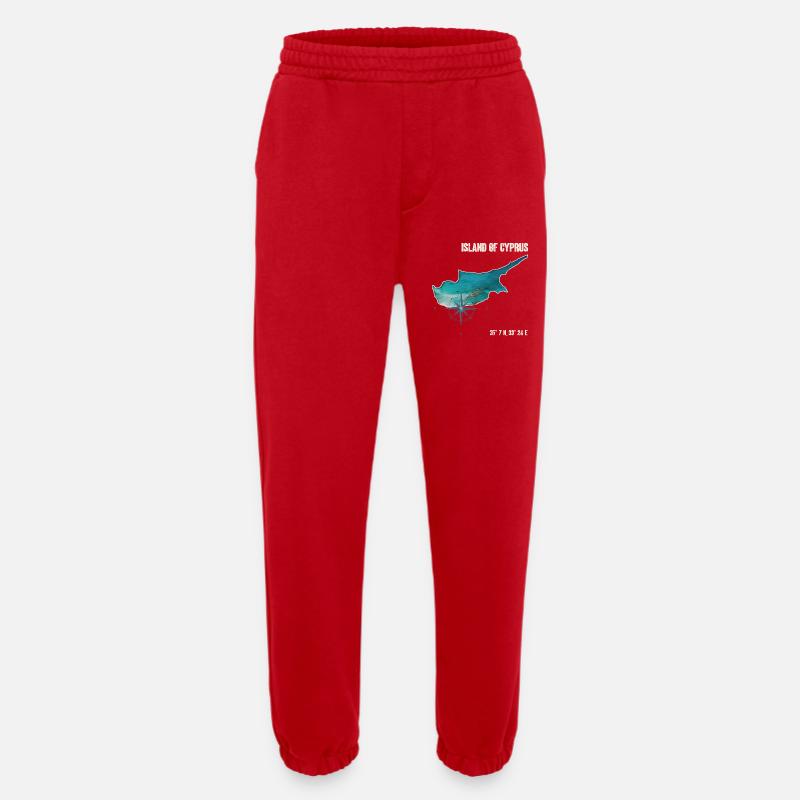 Zypern Umriss Kompassdesign - Heavyweight Jogginghose - made by SPREAD  - Rot
