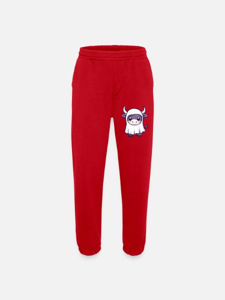 Bull Halloween Ghost - Heavyweight Jogging Pants - made by SPREAD - red