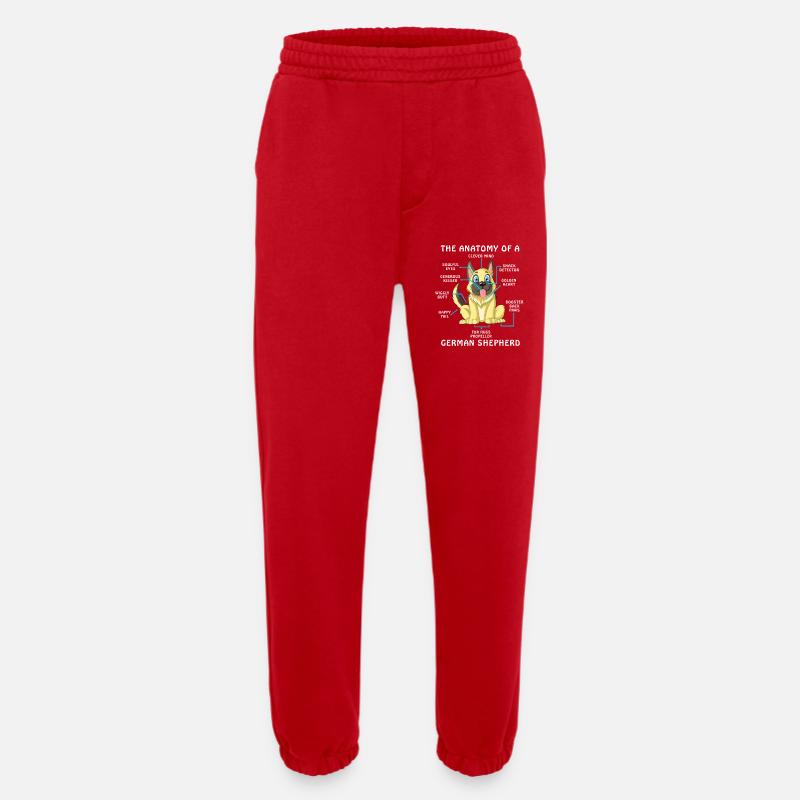Anatomie eines Deutschen Schäferhundes - Heavyweight Jogginghose - made by SPREAD  - Rot