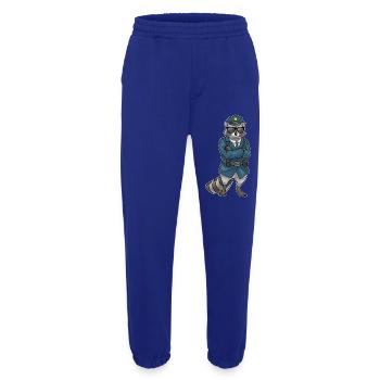 Waschbär Polizist Sonnenbrille Polizei - Heavyweight Jogginghose - made by SPREAD  - Iconic Blue - Vorne