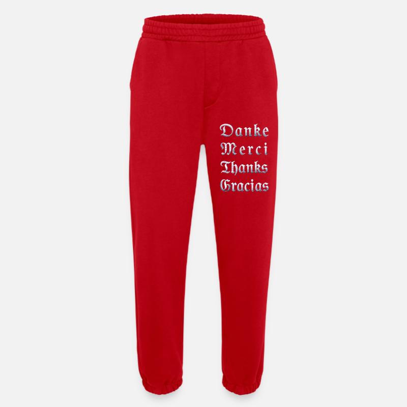 Multilinguale Dankesbotschaft Eiskristall - Heavyweight Jogging Pants - made by SPREAD  - red