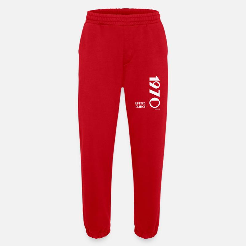 Edition limitée 1970 - Pantalon de jogging bio épais fabriqué en UE - rouge