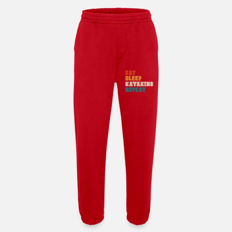 Eat Sleep Kayaking Repeat - Heavyweight Jogging Pants - made by SPREAD  - red