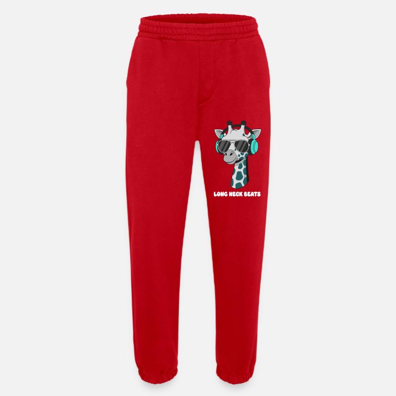 GiraffenDJ mit Kopfhörer - Heavyweight Jogginghose - made by SPREAD  - Rot