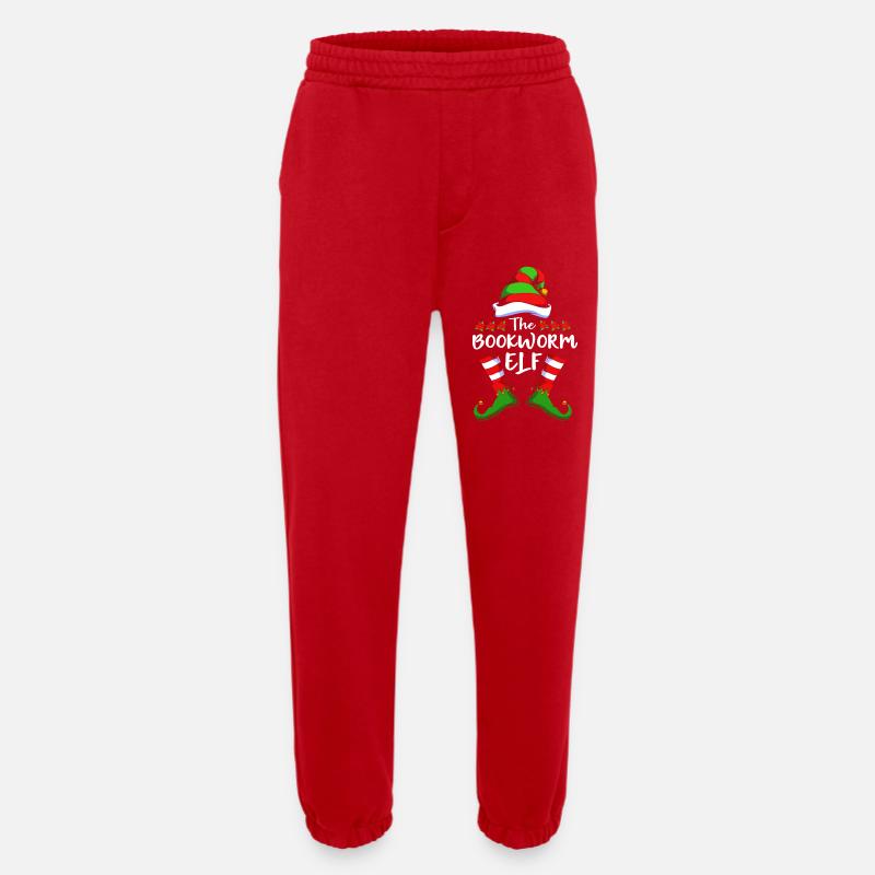 Elfe Elf Weihnachtsgeschenk Bücher Lesen - Heavyweight Jogginghose - made by SPREAD  - Rot