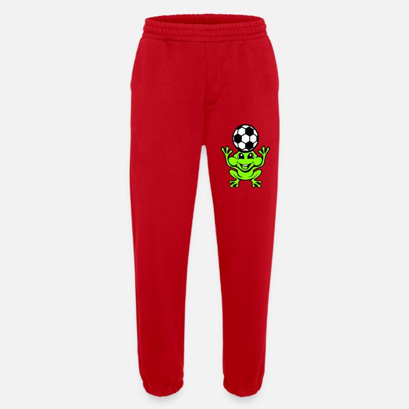 Frog Soccer Header Ball Playing Toad - Heavyweight Jogging Pants - made by SPREAD  - red