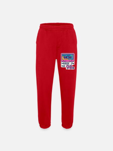 Cassette 90s Nostalgia Design - Heavyweight Jogging Pants - made by SPREAD  - red