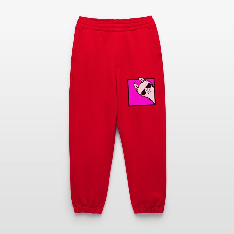 Lama Cool Peeks Around Corner Side Sunglasses Alpaca Heavyweight Jogging Pants - made by SPREAD 