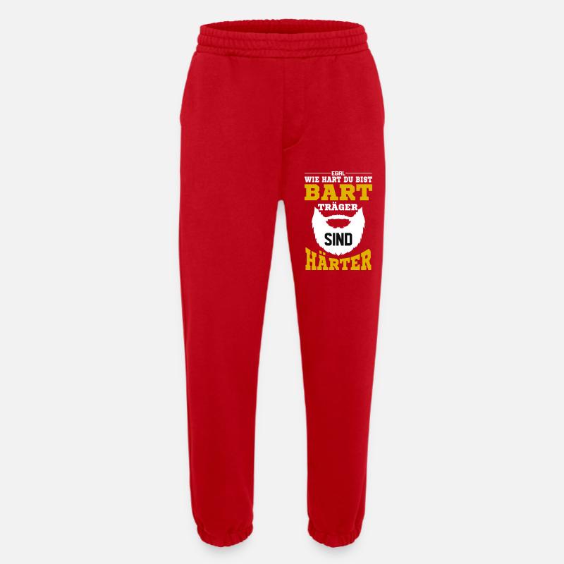 Bartträger sind härter / Bart, Bartträger Spruch - Heavyweight Jogginghose - made by SPREAD  - Rot